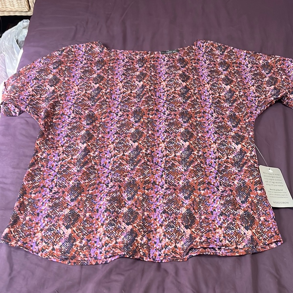 Woman’s dressy top small purple multi colored